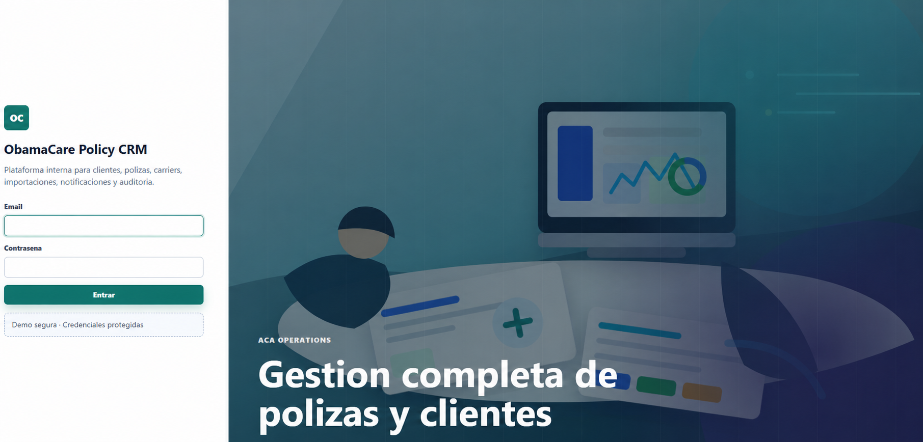 Plataforma de gestión de pólizas y clientes