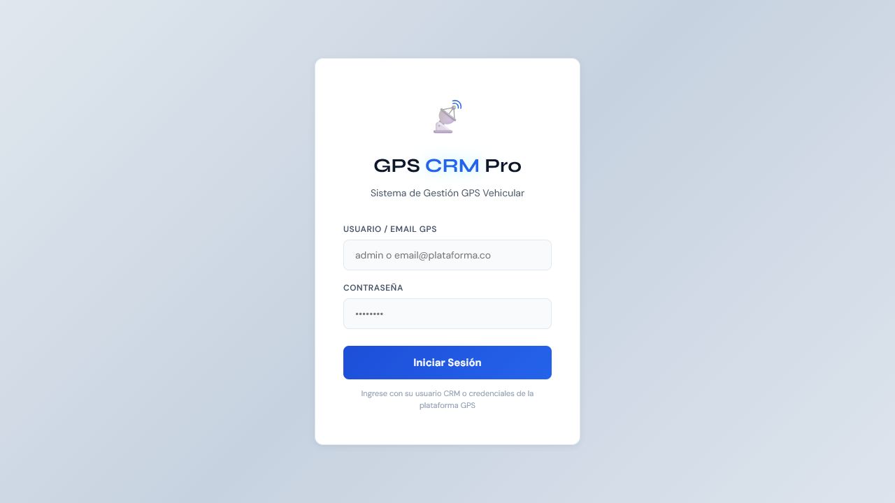 Acceso de GPS CRM Pro