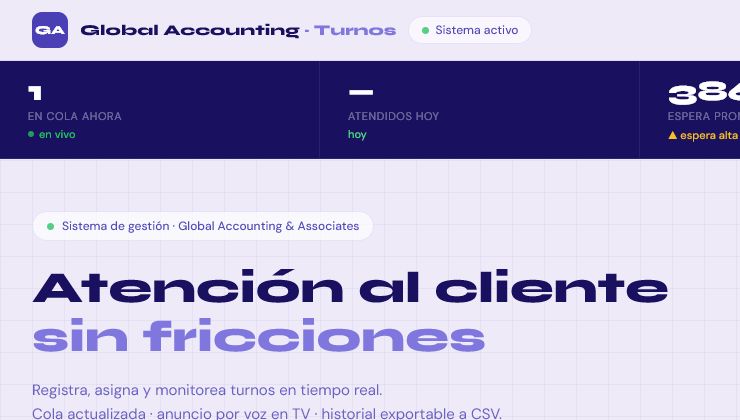Sistema local de gestión de turnos